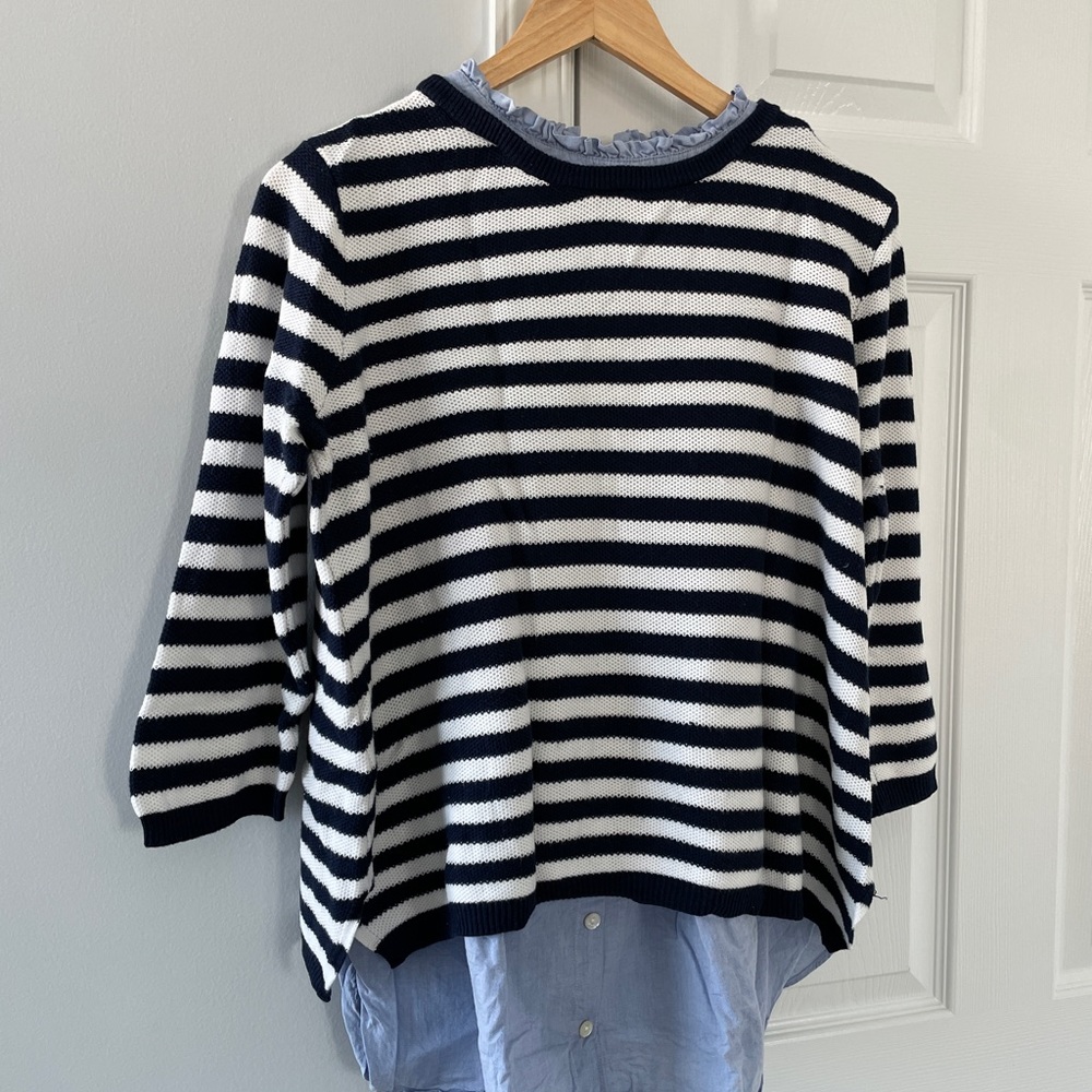 Seraphine Cotton Maternity and Nursing Sweater with Detachable Collar